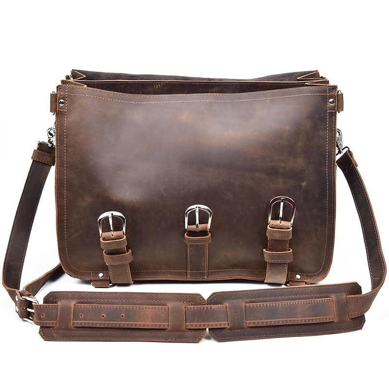 The Gustav Messenger Bag Large Capacity Vintage Leather Messenger Bag 14