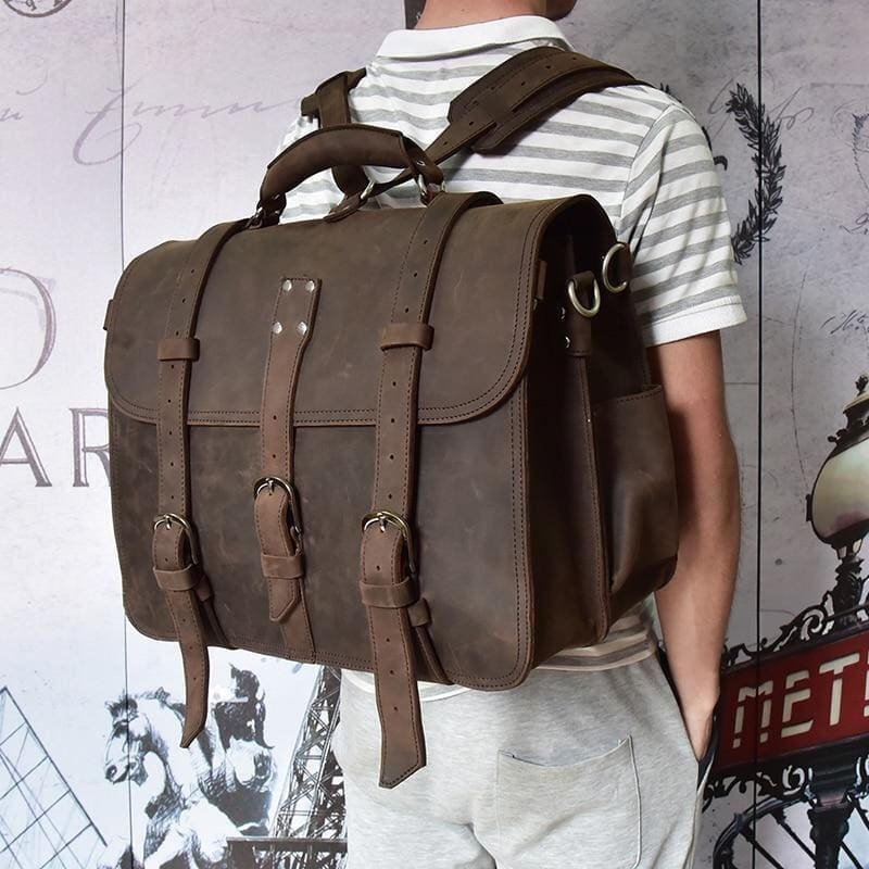 The Gustav Messenger Bag Large Capacity Vintage Leather Messenger Bag 19