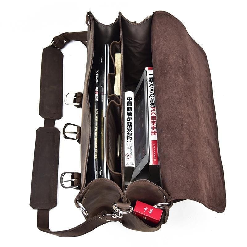 The Gustav Messenger Bag Large Capacity Vintage Leather Messenger Bag 8