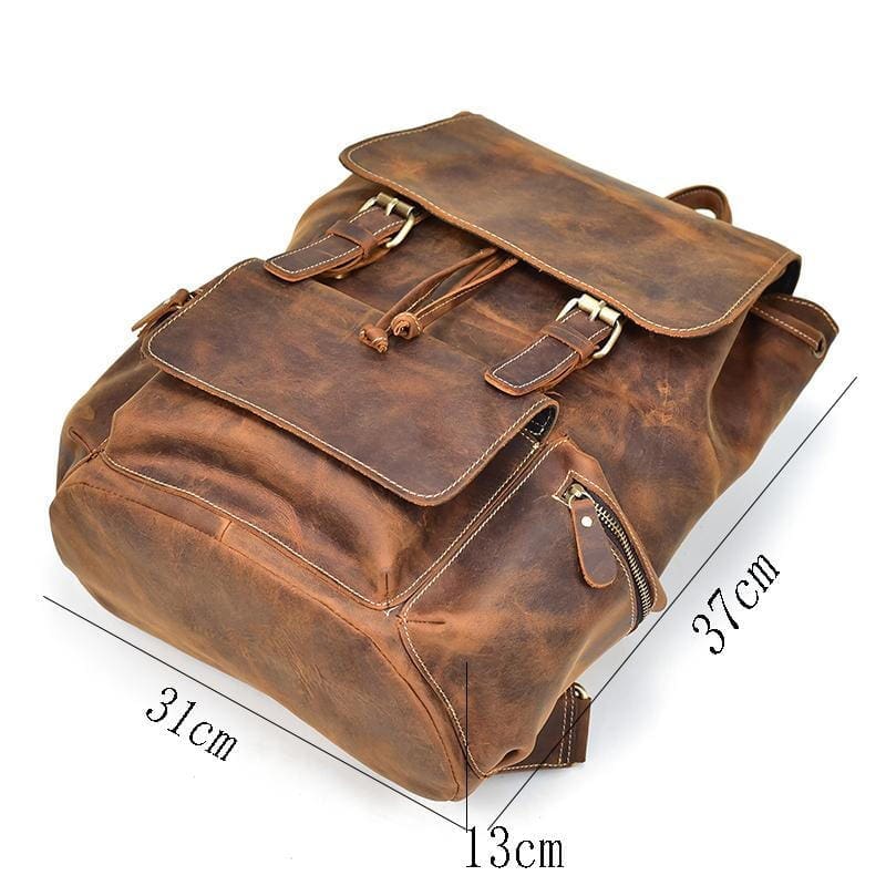 The Hagen Backpack Vintage Leather Backpack 10