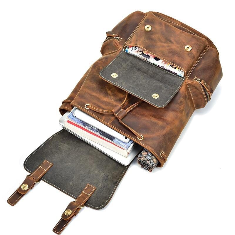 The Hagen Backpack Vintage Leather Backpack 12