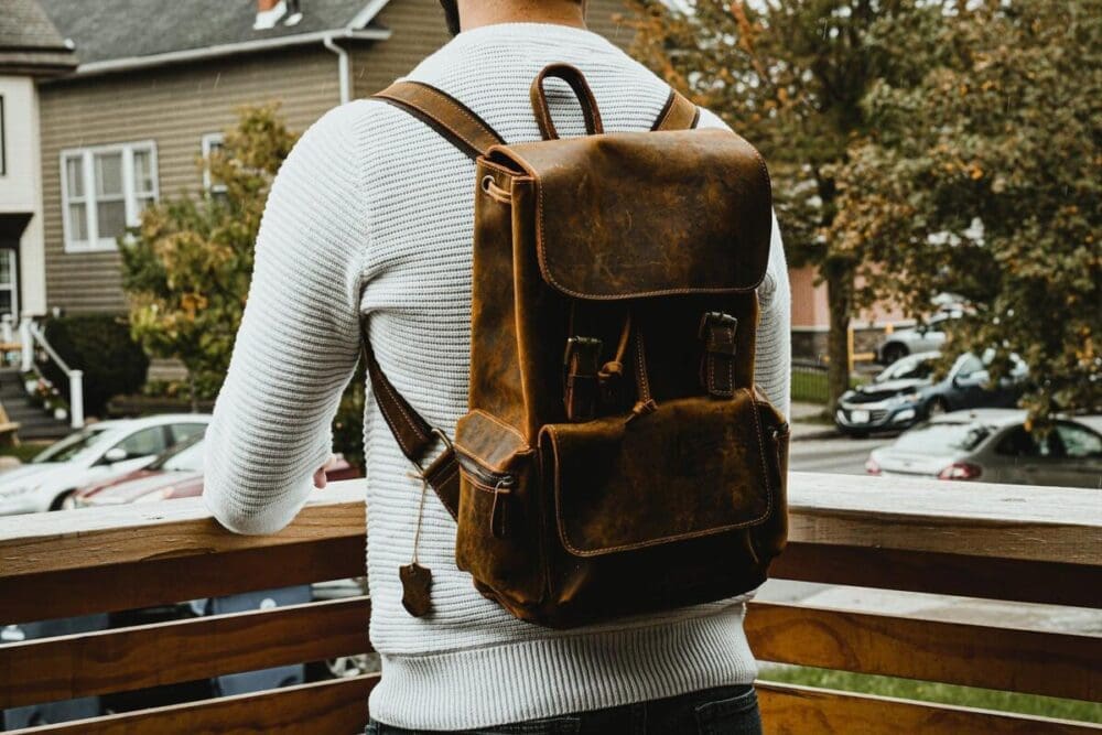 The Hagen Backpack Vintage Leather Backpack 14