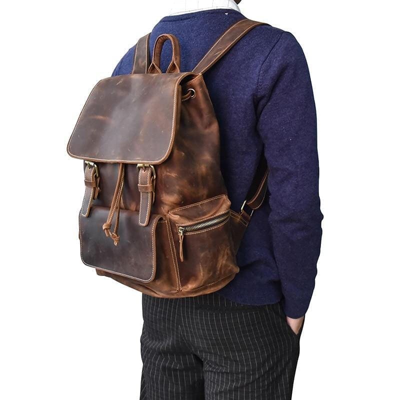 The Hagen Backpack Vintage Leather Backpack 9