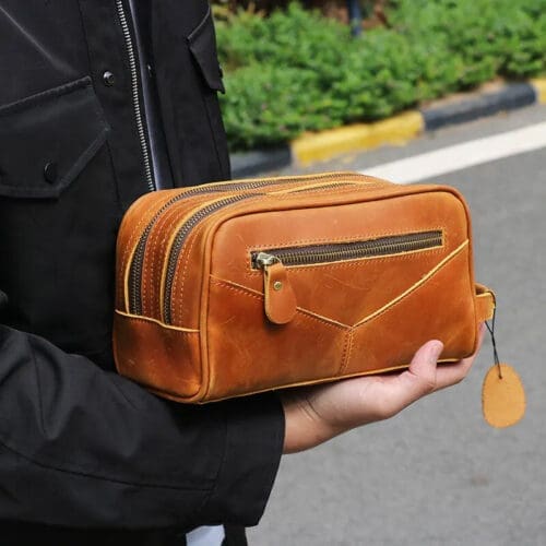 The Nomad Toiletry Bag Genuine Leather Travel Toiletry Bag 9