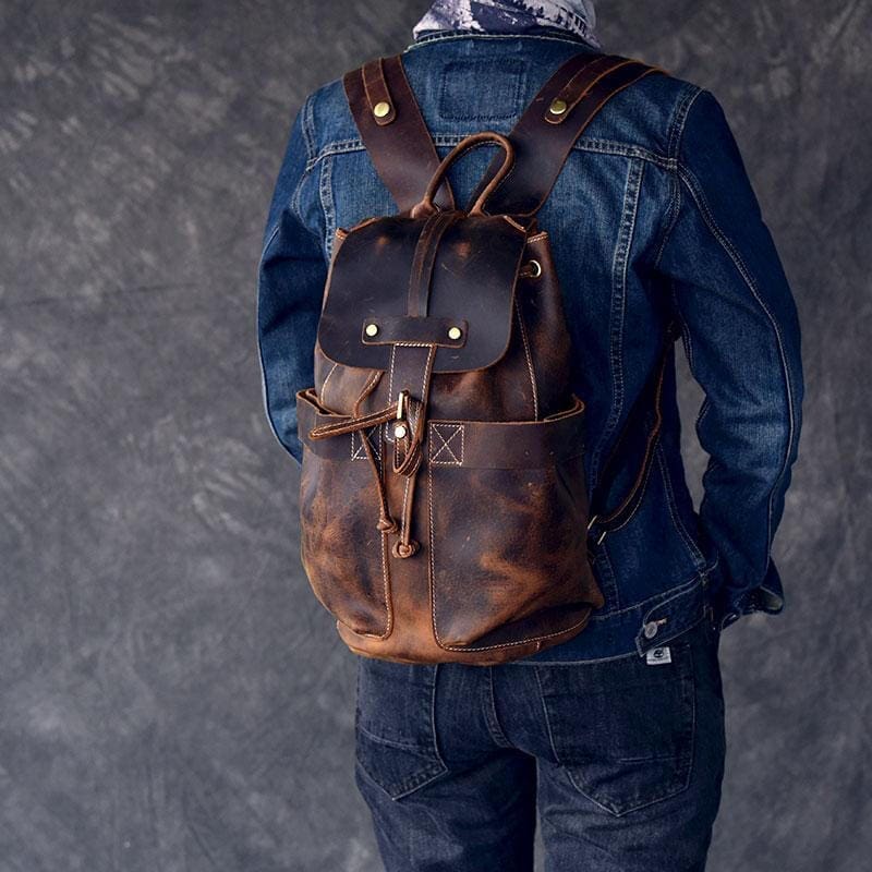 The Olaf Rucksack Vintage Leather Travel Backpack 11
