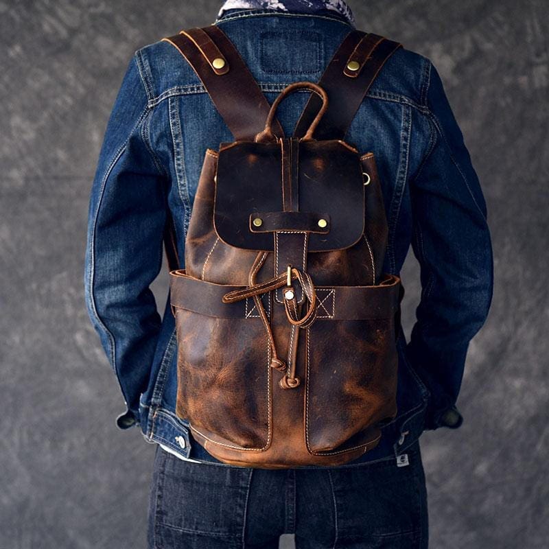 The Olaf Rucksack Vintage Leather Travel Backpack 14
