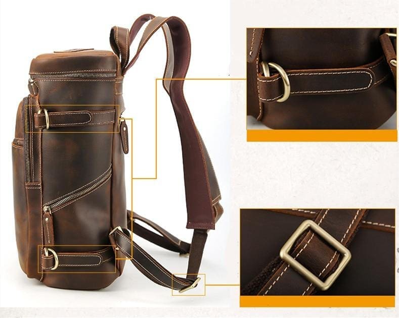 The Raoul Backpack Handmade Vintage Leather Backpack 12