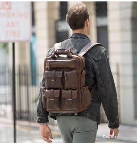 genuine leather backpack