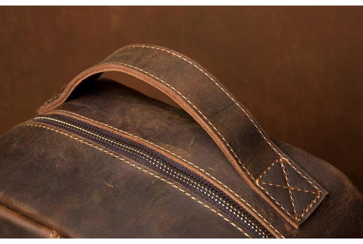 The Vernon Backpack Genuine Vintage Leather Minimalist Backpack 10