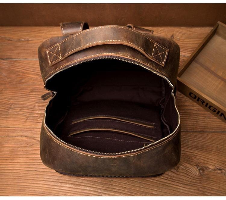The Vernon Backpack Genuine Vintage Leather Minimalist Backpack 14