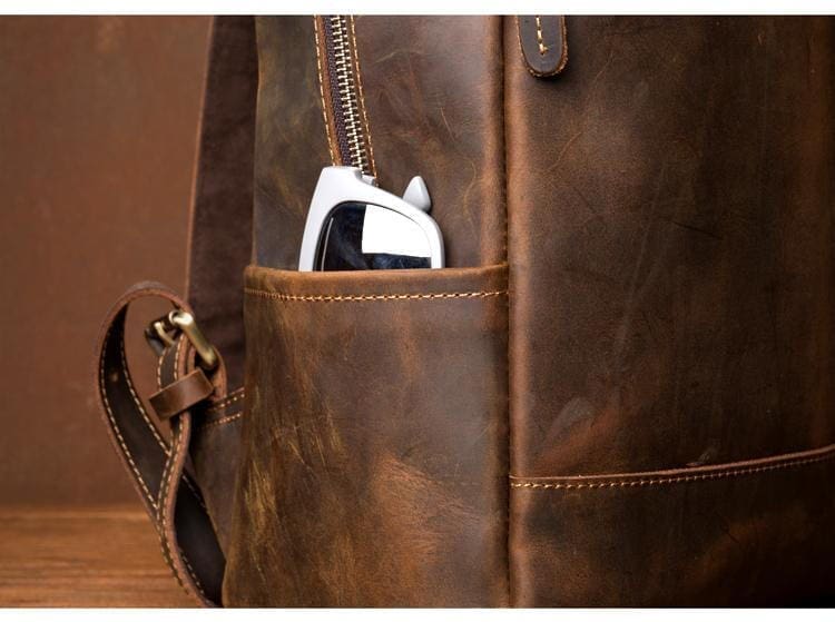 The Vernon Backpack Genuine Vintage Leather Minimalist Backpack 18