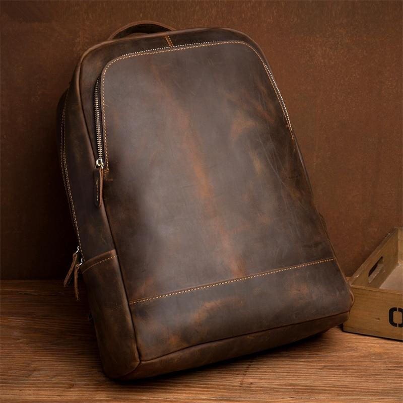 The Vernon Backpack Genuine Vintage Leather Minimalist Backpack 19