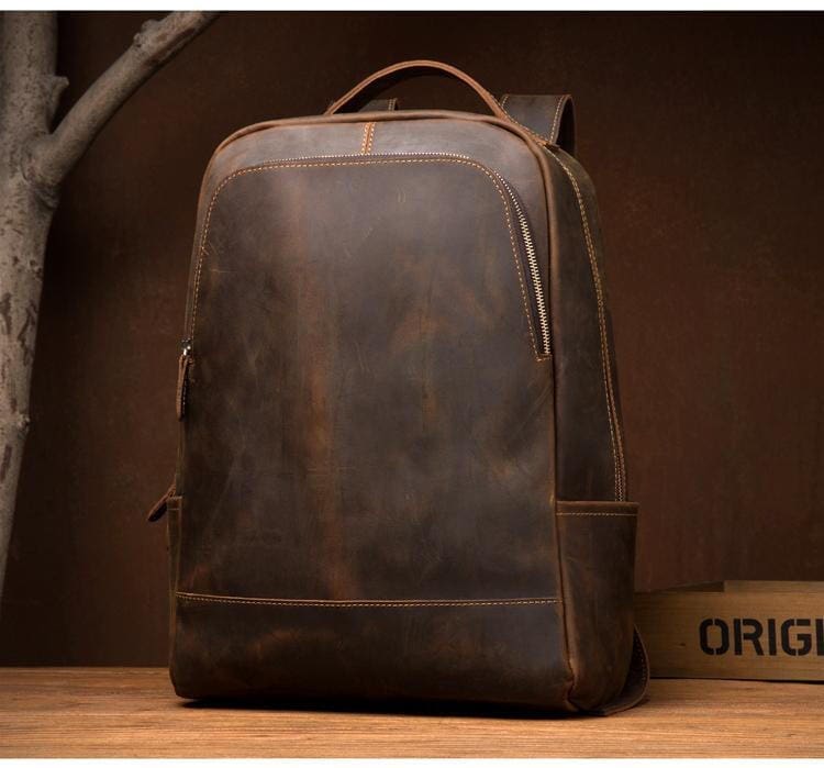 The Vernon Backpack Genuine Vintage Leather Minimalist Backpack 3