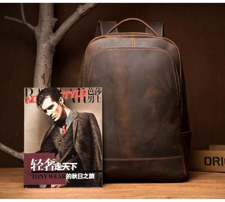 The Vernon Backpack Genuine Vintage Leather Minimalist Backpack 4