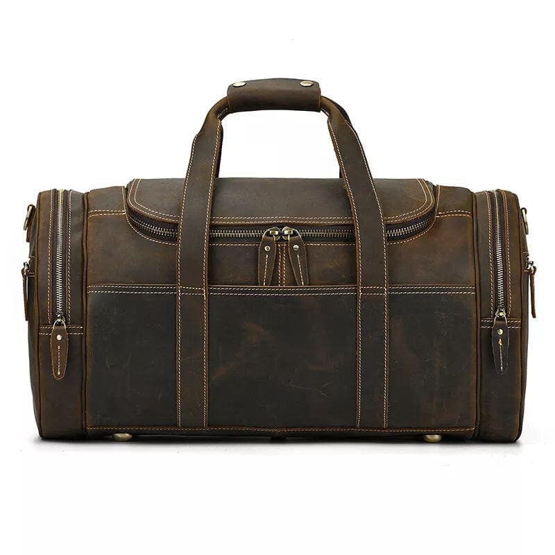 The Wainwright Weekender Round Vintage Leather Weekender 12