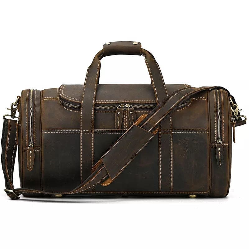 The Wainwright Weekender Round Vintage Leather Weekender 13