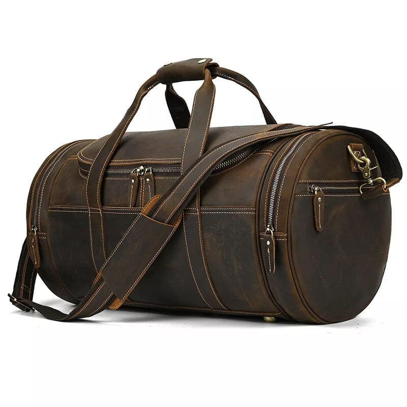 The Wainwright Weekender Round Vintage Leather Weekender 15