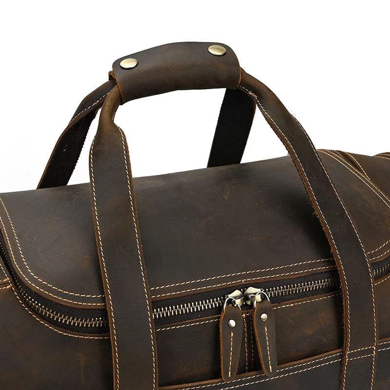 The Wainwright Weekender Round Vintage Leather Weekender 2