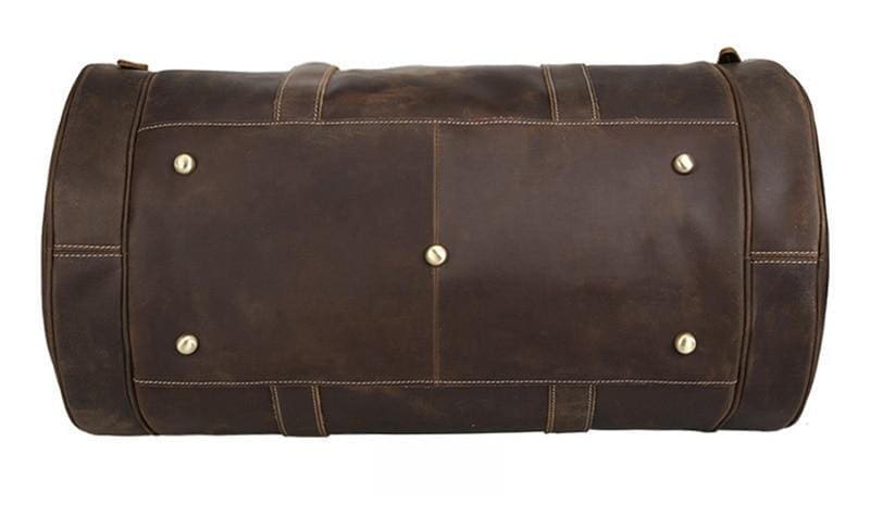 The Wainwright Weekender Round Vintage Leather Weekender 3
