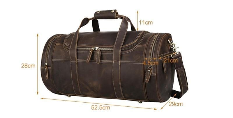 The Wainwright Weekender Round Vintage Leather Weekender 6