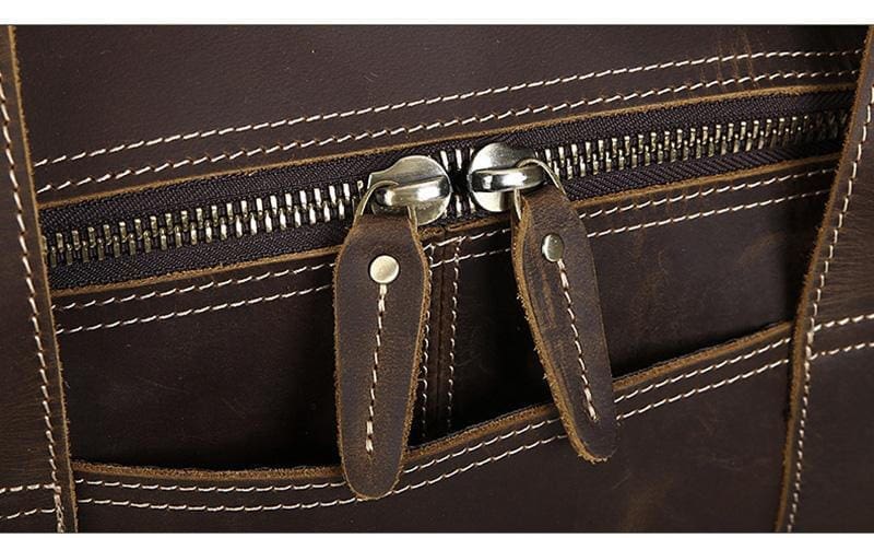 The Wainwright Weekender Round Vintage Leather Weekender 7