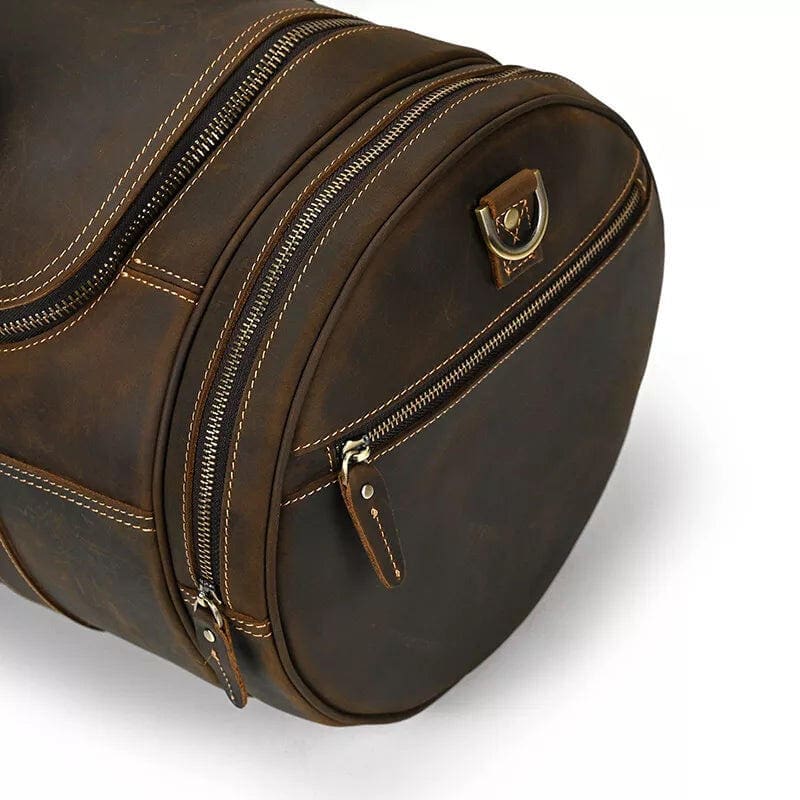 The Wainwright Weekender Round Vintage Leather Weekender