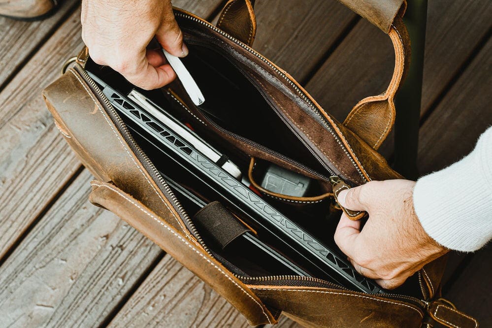 The Welch Briefcase Vintage Leather Messenger Bag 2