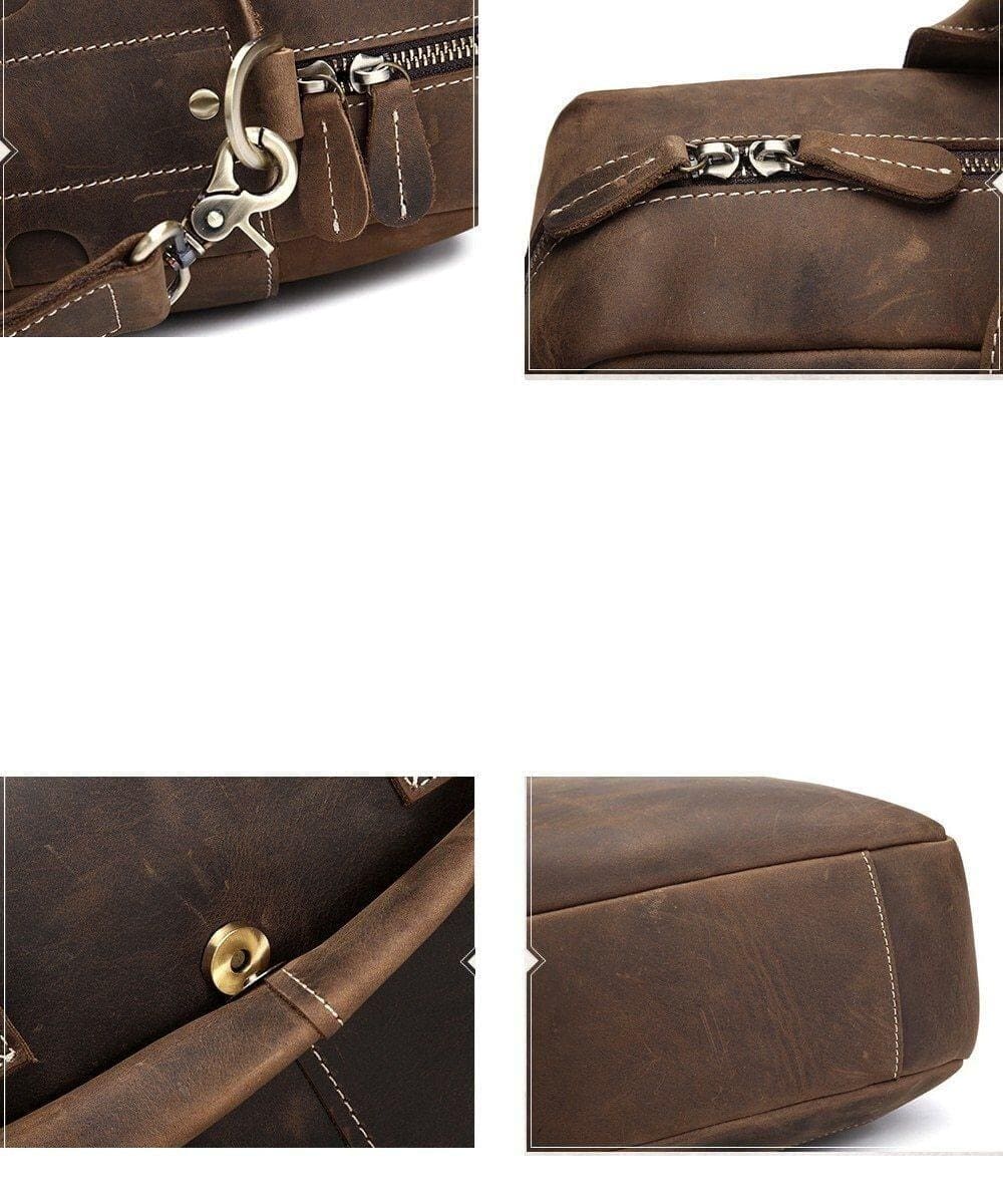 The Welch Briefcase Vintage Leather Messenger Bag 4