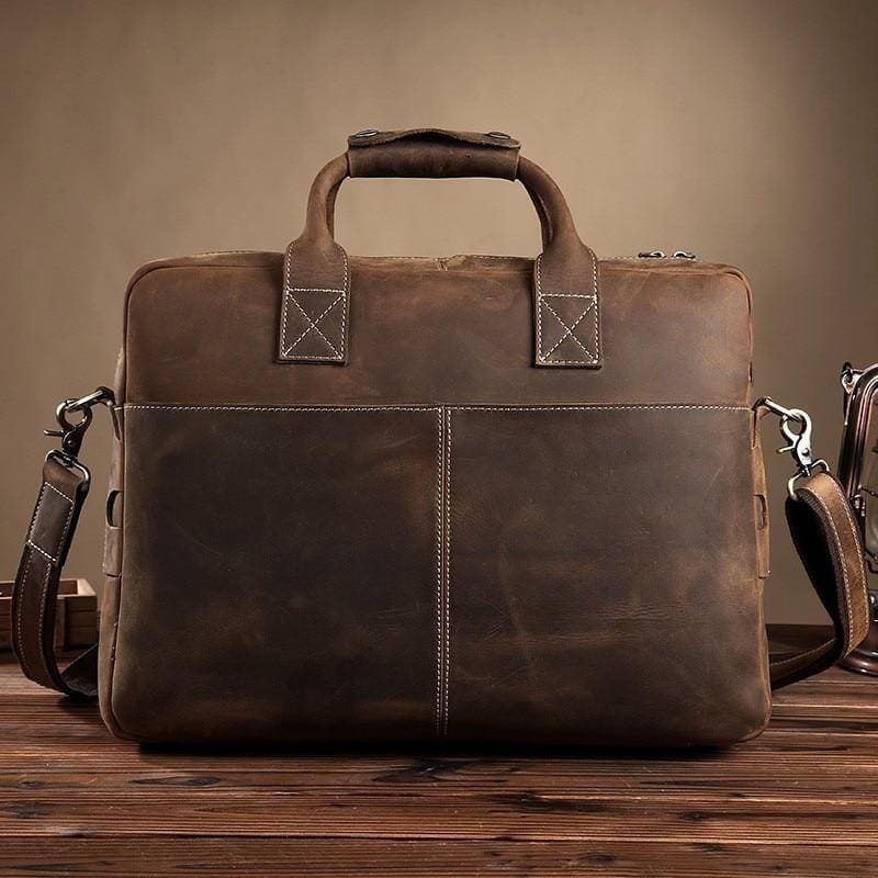 The Welch Briefcase Vintage Leather Messenger Bag 5