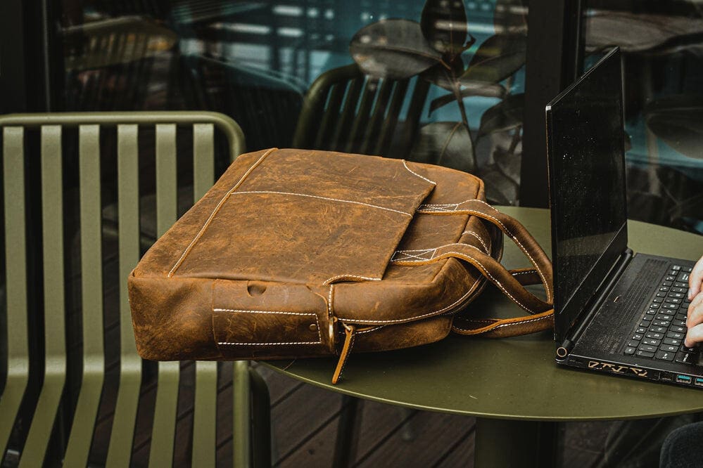 The Welch Briefcase Vintage Leather Messenger Bag