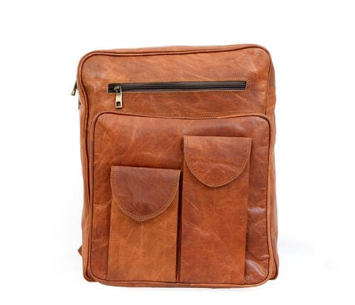 Handcrafted Leather Backpack - High Capacity Travel Bag