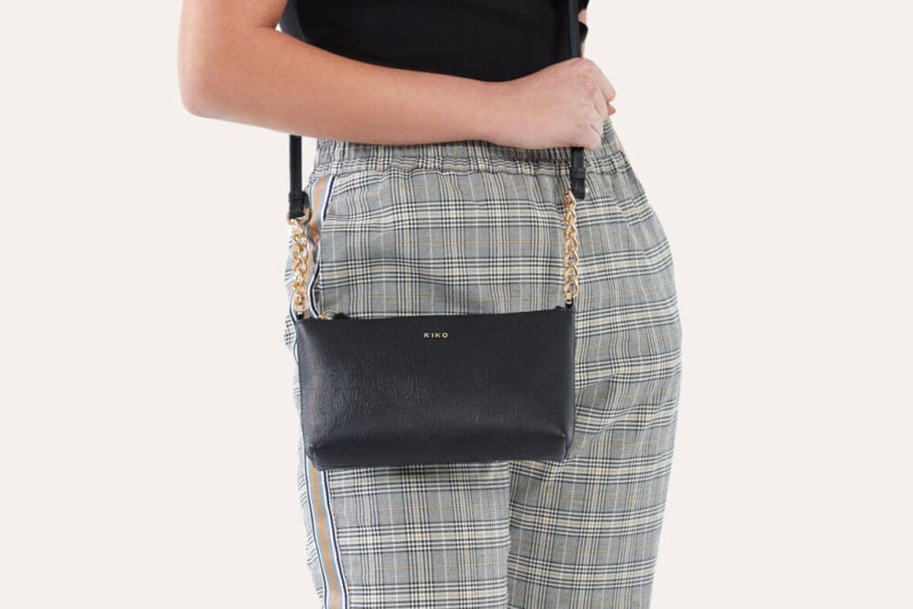 Kiko Two Chain Crossbody Saffiano Leather 4