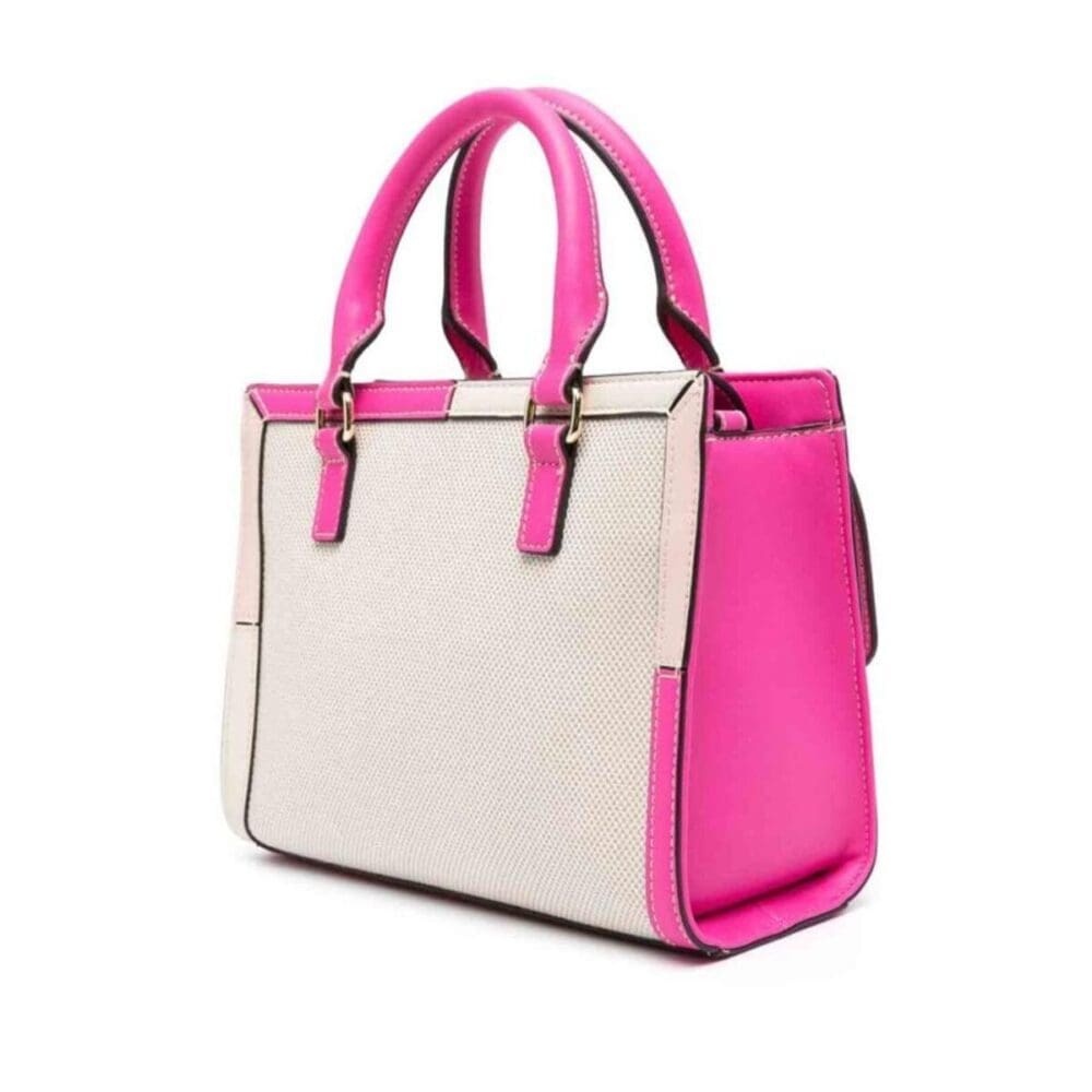 Love Moschino Cream And Pink Top Handle Bag 2