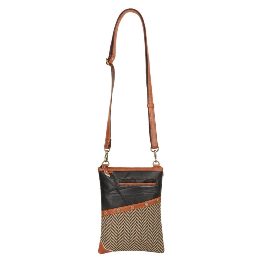 Vaan Brisk Crossbody Bag Cellphone Pocket Herringbone 6