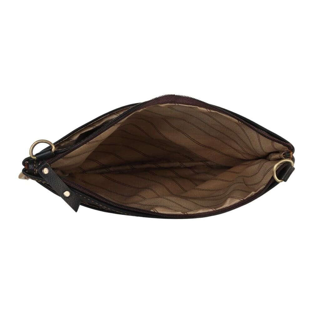 Vaan Brook Wide Crossbody Bag Upcycled Leather 5