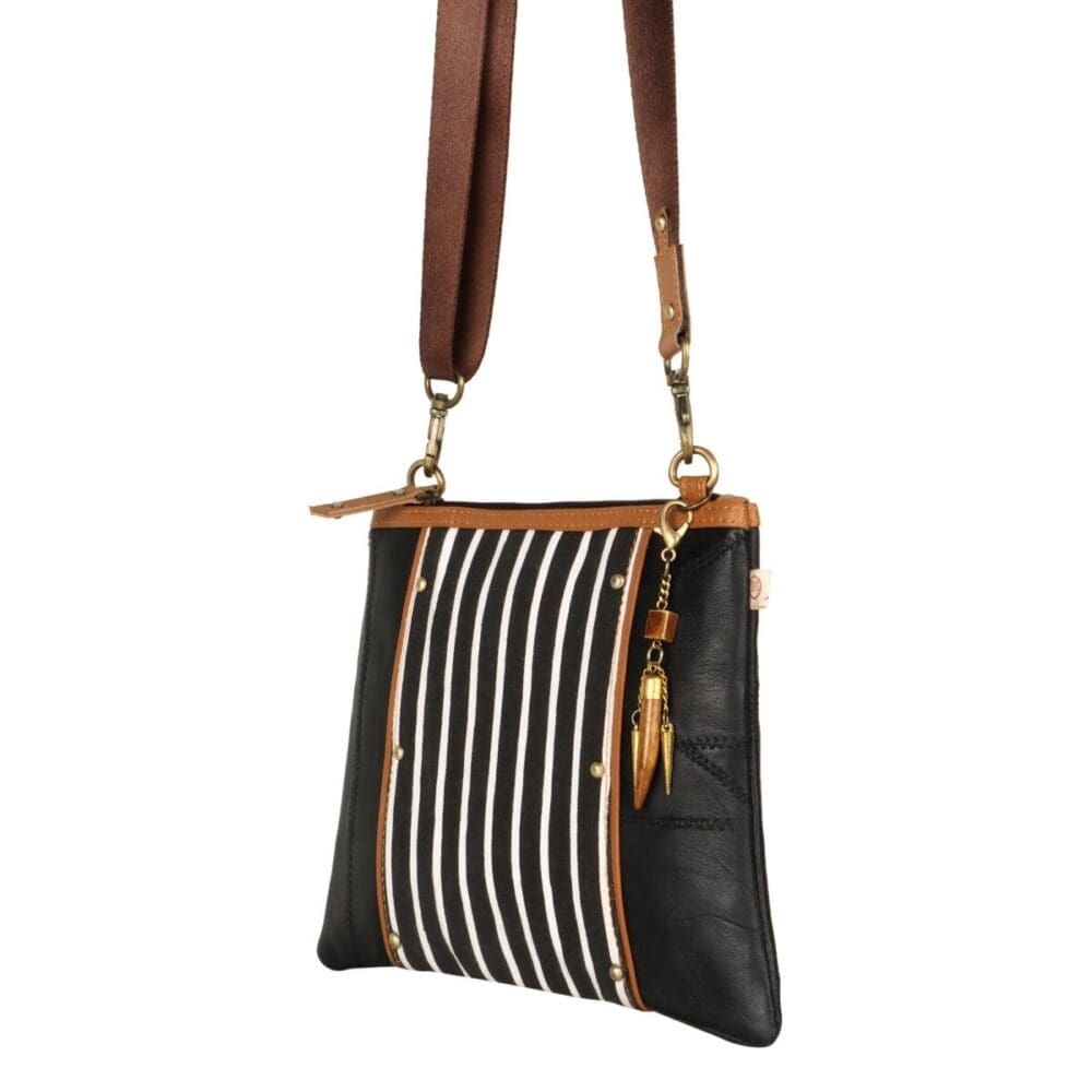Vaan Noa Angled Crossbody Bag Striped
